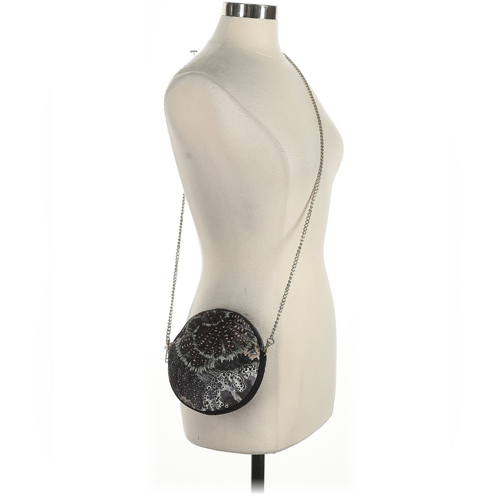 Elegant Black with green designs lil Crossbody Bag